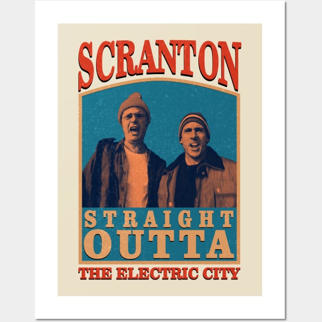 Scranton Electric City Straight Otta Retro 70s Wall Art by Aspita